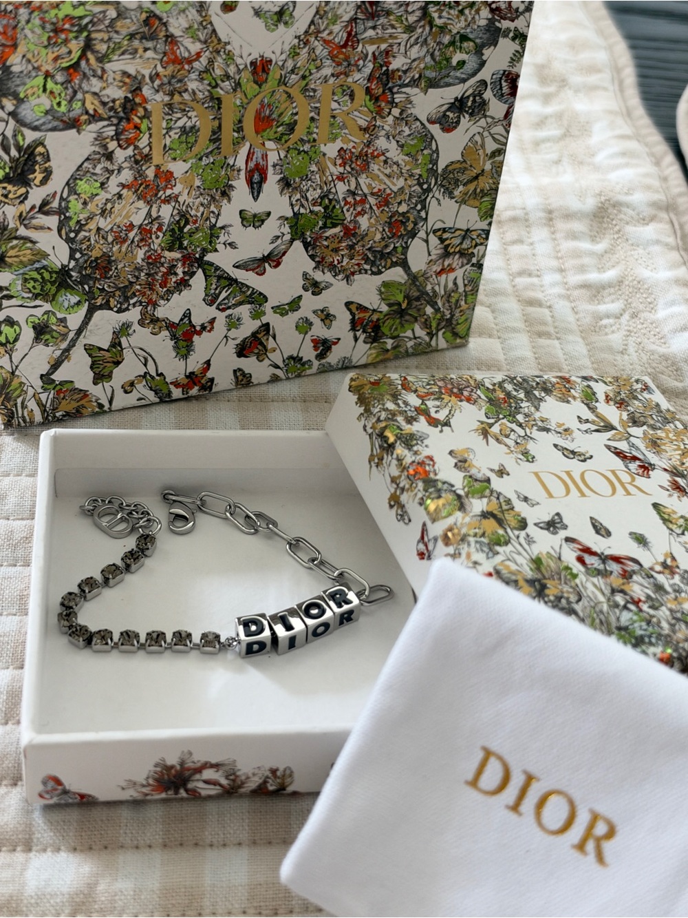 Dior Cube Bracelet with Crystal Link Detail